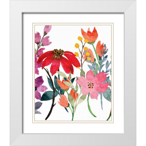 Wildflowers 2 White Modern Wood Framed Art Print with Double Matting by Allen, Kimberly
