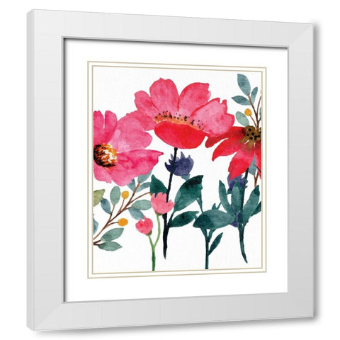 Wildflowers 3 White Modern Wood Framed Art Print with Double Matting by Allen, Kimberly