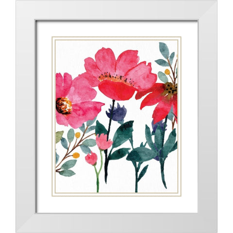 Wildflowers 3 White Modern Wood Framed Art Print with Double Matting by Allen, Kimberly