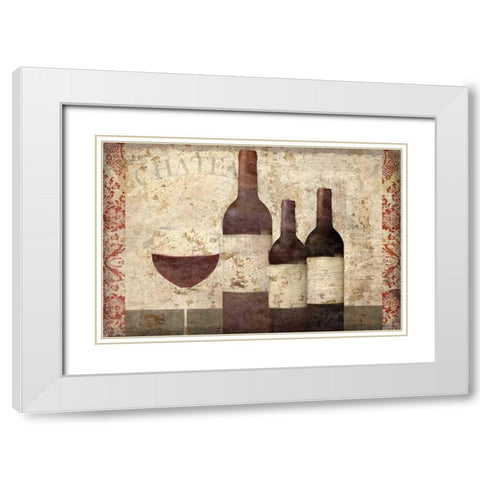 Vintage Wine White Modern Wood Framed Art Print with Double Matting by Allen, Kimberly