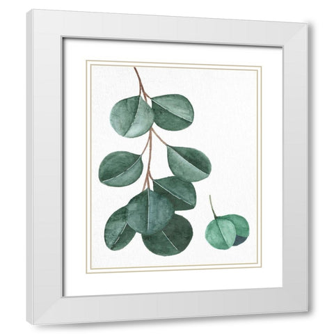 Greens 2 White Modern Wood Framed Art Print with Double Matting by Allen, Kimberly