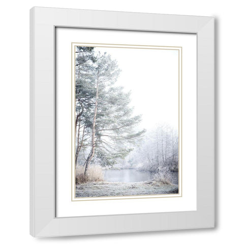 Silence White Modern Wood Framed Art Print with Double Matting by Allen, Kimberly