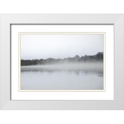 Lake Mist White Modern Wood Framed Art Print with Double Matting by Allen, Kimberly