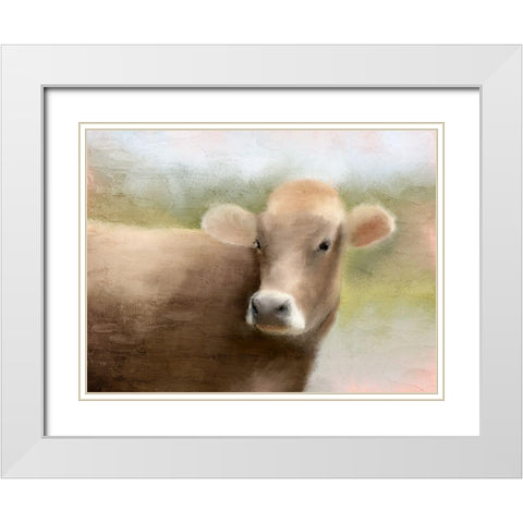 Bessie White Modern Wood Framed Art Print with Double Matting by Allen, Kimberly