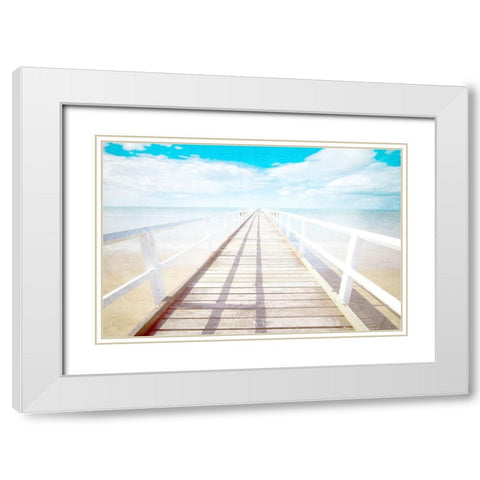 Pier White Modern Wood Framed Art Print with Double Matting by Allen, Kimberly