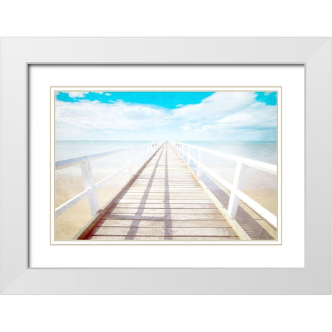 Pier White Modern Wood Framed Art Print with Double Matting by Allen, Kimberly