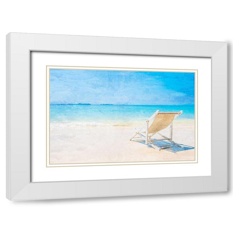 Shore Watching White Modern Wood Framed Art Print with Double Matting by Allen, Kimberly