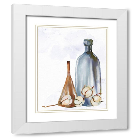 Cotton Vase 2 White Modern Wood Framed Art Print with Double Matting by Allen, Kimberly