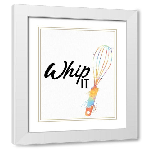 Whip It White Modern Wood Framed Art Print with Double Matting by Allen, Kimberly