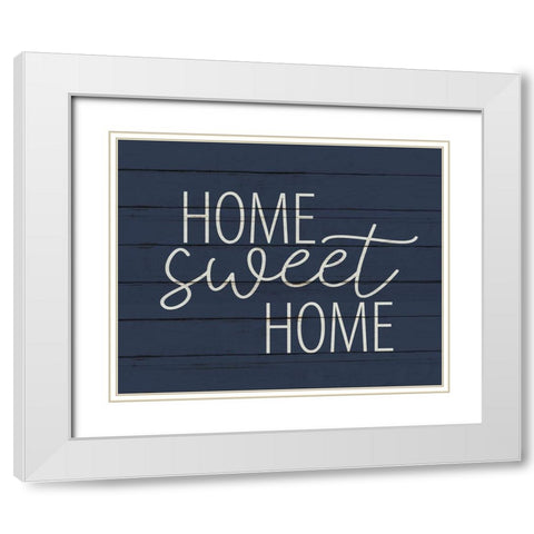 Home Sweet Home Wood White Modern Wood Framed Art Print with Double Matting by Allen, Kimberly