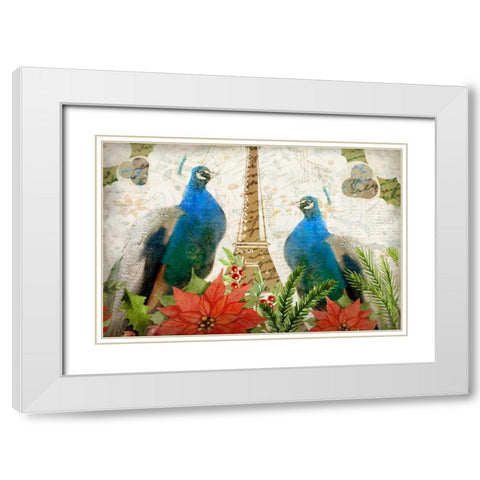 Christmas in Paris White Modern Wood Framed Art Print with Double Matting by Allen, Kimberly