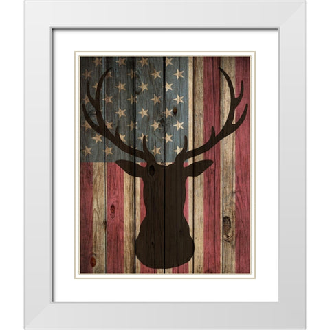 American Hunt White Modern Wood Framed Art Print with Double Matting by Allen, Kimberly