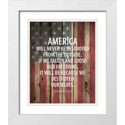 America Will Never White Modern Wood Framed Art Print with Double Matting by Allen, Kimberly