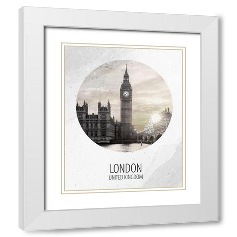 London UK White Modern Wood Framed Art Print with Double Matting by Allen, Kimberly