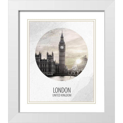 London UK White Modern Wood Framed Art Print with Double Matting by Allen, Kimberly