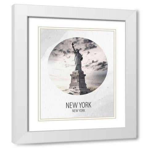 New York New York White Modern Wood Framed Art Print with Double Matting by Allen, Kimberly