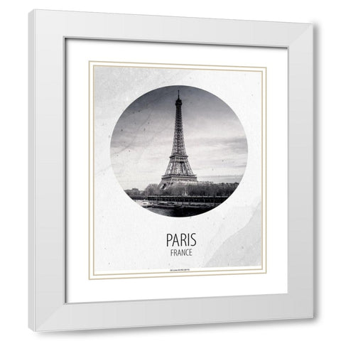 Paris France White Modern Wood Framed Art Print with Double Matting by Allen, Kimberly