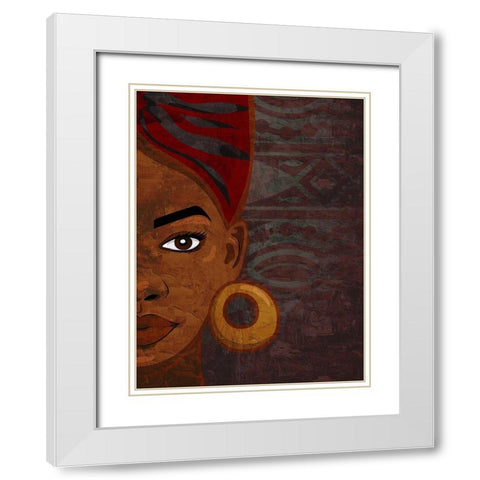 Her Gaze 1 White Modern Wood Framed Art Print with Double Matting by Allen, Kimberly