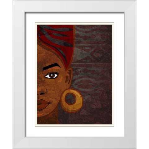 Her Gaze 1 White Modern Wood Framed Art Print with Double Matting by Allen, Kimberly