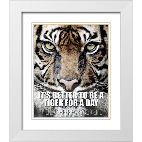 A Tiger for a Day White Modern Wood Framed Art Print with Double Matting by Allen, Kimberly