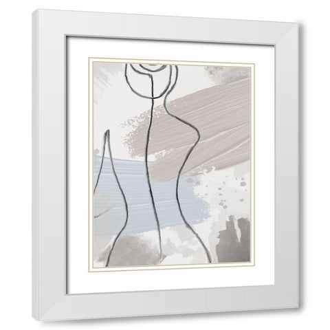 Shape 1 White Modern Wood Framed Art Print with Double Matting by Allen, Kimberly