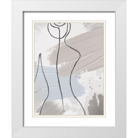 Shape 1 White Modern Wood Framed Art Print with Double Matting by Allen, Kimberly