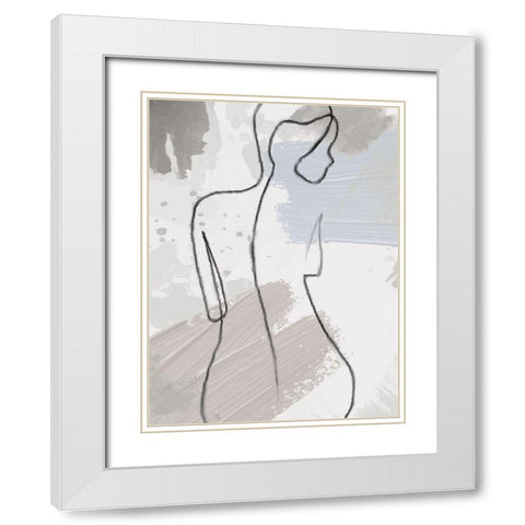 Shape 2 White Modern Wood Framed Art Print with Double Matting by Allen, Kimberly
