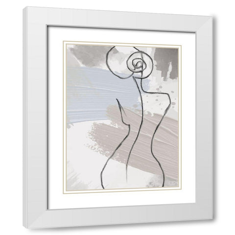 Shape 3 White Modern Wood Framed Art Print with Double Matting by Allen, Kimberly
