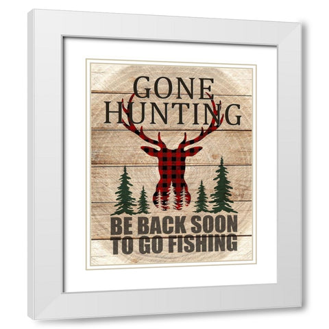 Gone Hunting White Modern Wood Framed Art Print with Double Matting by Allen, Kimberly