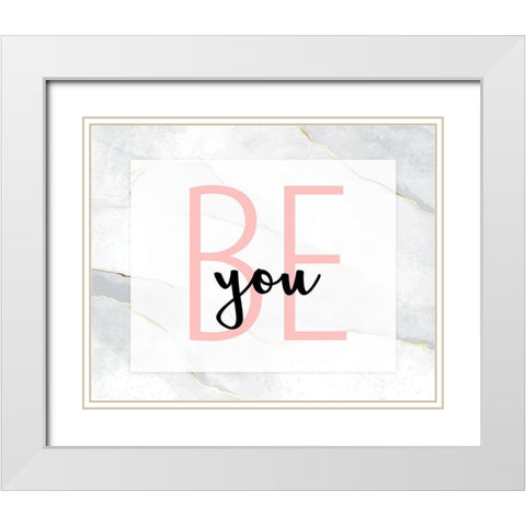 Be You 1 White Modern Wood Framed Art Print with Double Matting by Allen, Kimberly