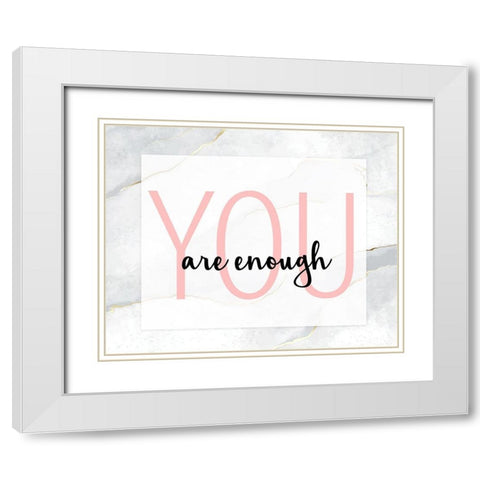 Enough 2 White Modern Wood Framed Art Print with Double Matting by Allen, Kimberly
