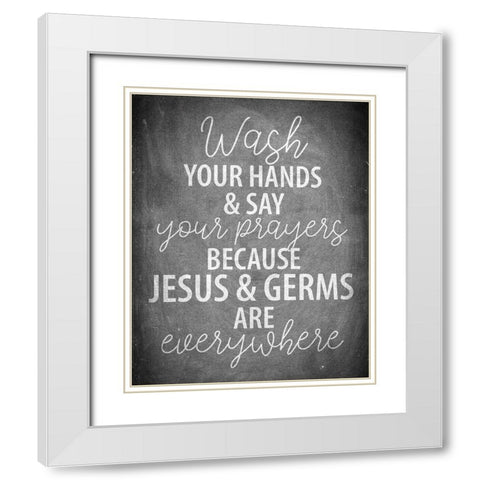 Bathroom Chalkboard 4 White Modern Wood Framed Art Print with Double Matting by Allen, Kimberly