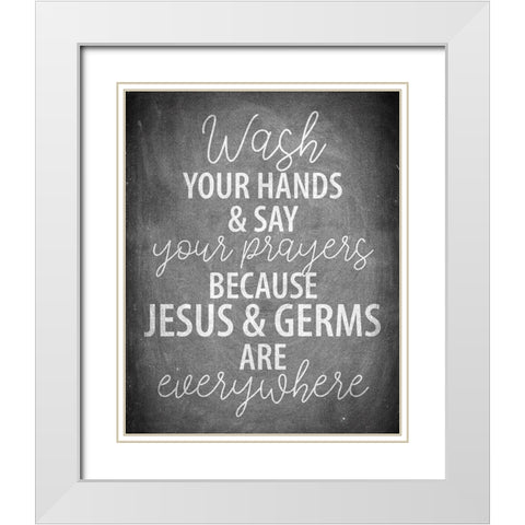 Bathroom Chalkboard 4 White Modern Wood Framed Art Print with Double Matting by Allen, Kimberly