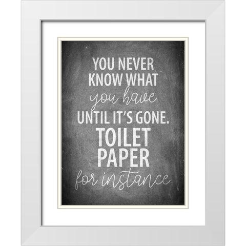 Bathroom Chalkboard 5 White Modern Wood Framed Art Print with Double Matting by Allen, Kimberly