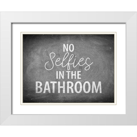 Bathroom Chalkboard 6 White Modern Wood Framed Art Print with Double Matting by Allen, Kimberly