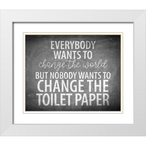 Bathroom Chalkboard 6 White Modern Wood Framed Art Print with Double Matting by Allen, Kimberly