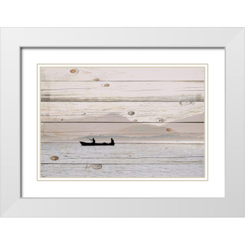 Morning Fish White Modern Wood Framed Art Print with Double Matting by Allen, Kimberly