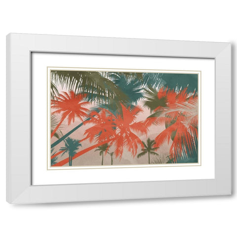 Colorful Palm White Modern Wood Framed Art Print with Double Matting by Allen, Kimberly