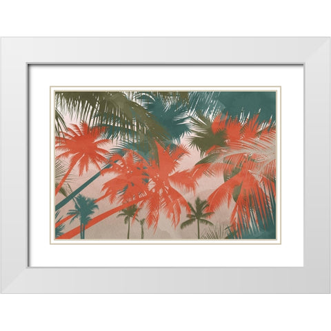 Colorful Palm White Modern Wood Framed Art Print with Double Matting by Allen, Kimberly