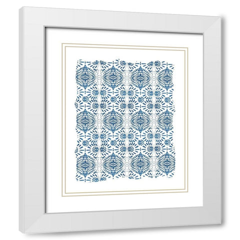 Ikat Blue 1 White Modern Wood Framed Art Print with Double Matting by Allen, Kimberly