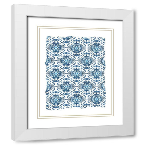 Ikat Blue 2 White Modern Wood Framed Art Print with Double Matting by Allen, Kimberly