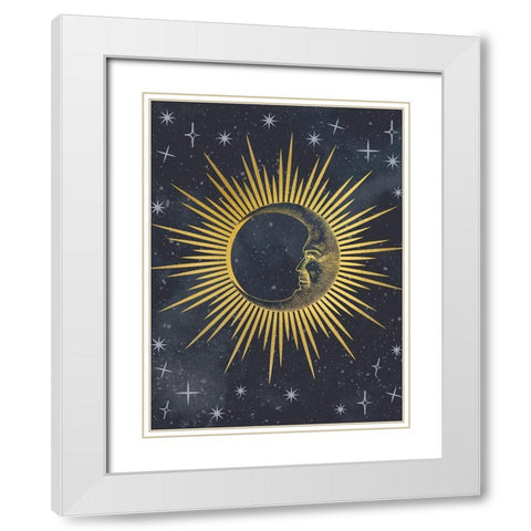 Moon Face White Modern Wood Framed Art Print with Double Matting by Allen, Kimberly