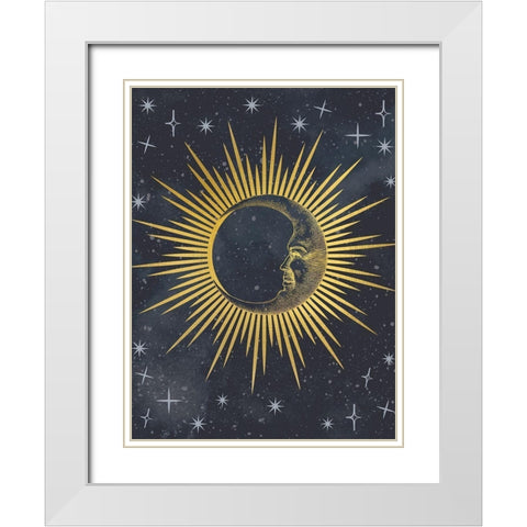 Moon Face White Modern Wood Framed Art Print with Double Matting by Allen, Kimberly