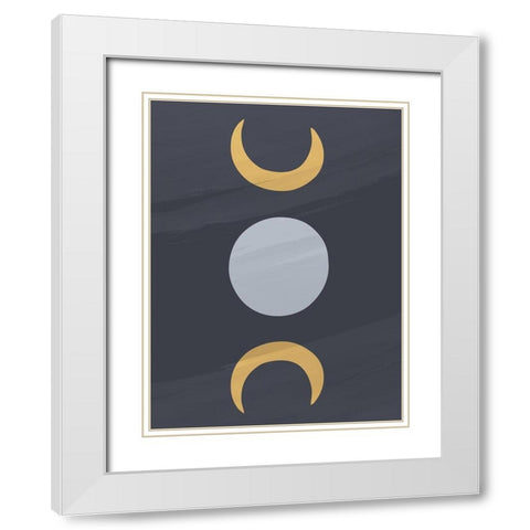 Moon Line White Modern Wood Framed Art Print with Double Matting by Allen, Kimberly