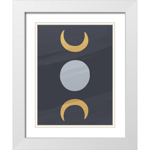Moon Line White Modern Wood Framed Art Print with Double Matting by Allen, Kimberly
