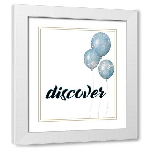 Balloon Discovery 2 White Modern Wood Framed Art Print with Double Matting by Allen, Kimberly