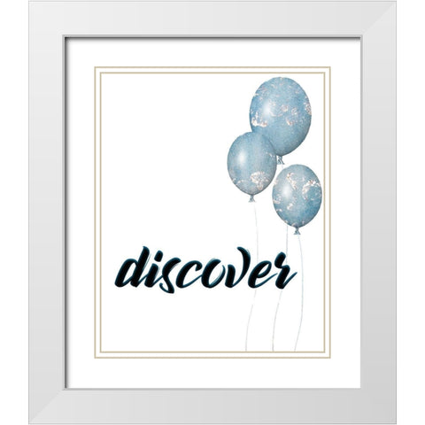 Balloon Discovery 2 White Modern Wood Framed Art Print with Double Matting by Allen, Kimberly