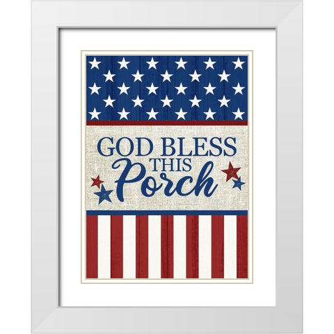 Bless This Porch White Modern Wood Framed Art Print with Double Matting by Allen, Kimberly