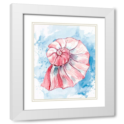 Coast Shell Pastel 2 White Modern Wood Framed Art Print with Double Matting by Allen, Kimberly