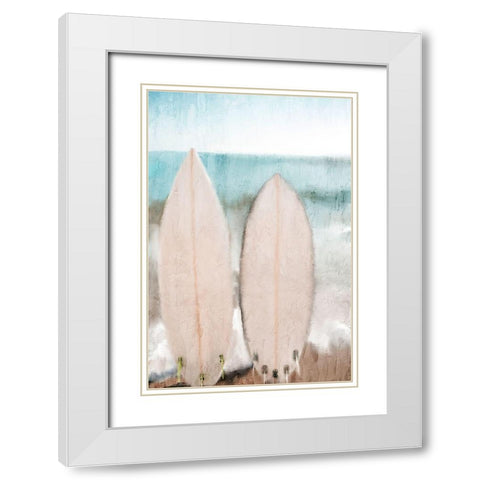 White Surfboards White Modern Wood Framed Art Print with Double Matting by Allen, Kimberly